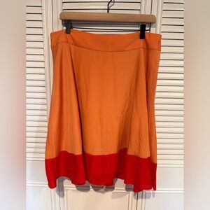 The Limited Two-Tone Orange and Red A-Line Skirt